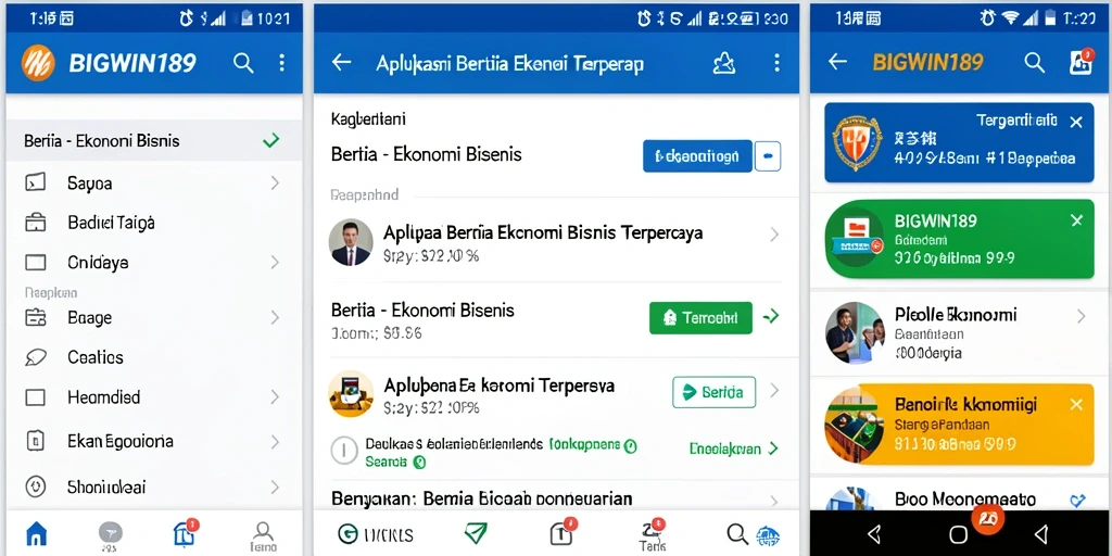 Tampilan antarmuka aplikasi BIGWIN189 yang modern dan informatif.