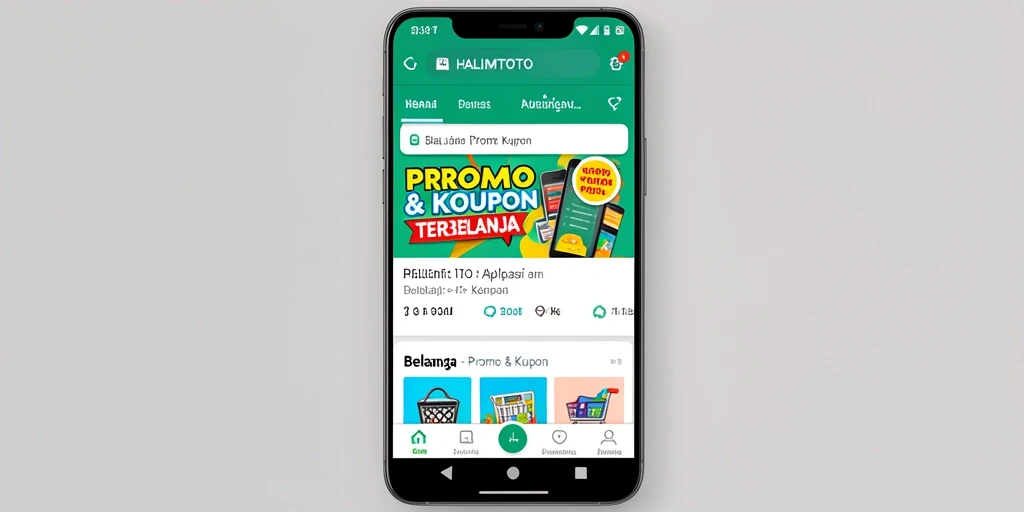 Tampilan antarmuka pengguna aplikasi Promo & Kupon HALIMTOTO.