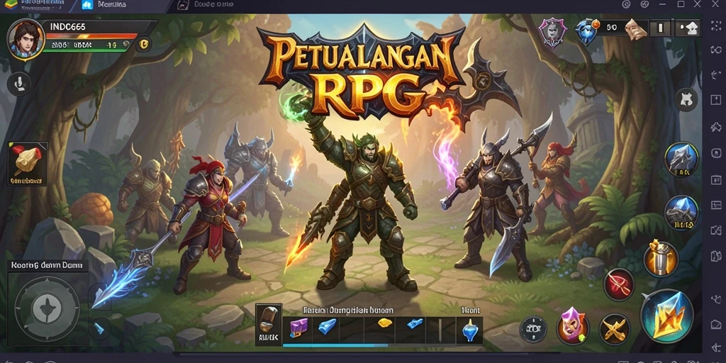 Antarmuka permainan RPG IND666 yang menarik dan intuitif.