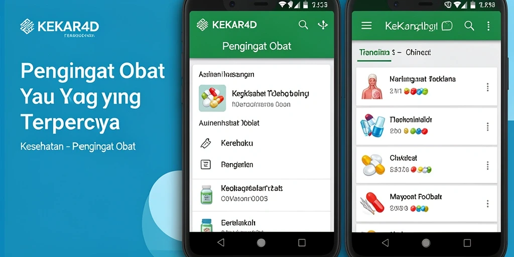 Tampilan antarmuka aplikasi KEKAR4D untuk mengingatkan jadwal obat.