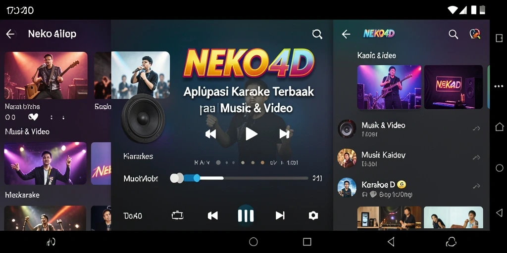 Antarmuka pengguna yang memukau dari aplikasi Karaoke NEKO4D.