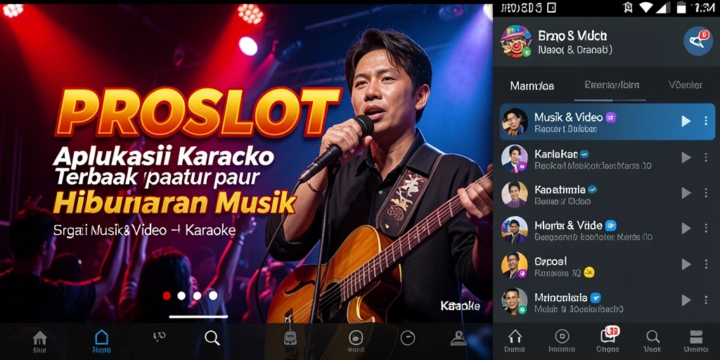 Antarmuka menarik dan fungsional dari aplikasi karaoke PROSLOT.